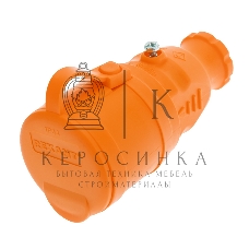 Розетка переносная влагозащищенная Rexant с крышкой, с/з, 16 А, IP44, каучук оранжевая