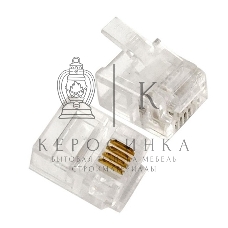 Вилка телефонная MP-6p4c/5, контакты 3m