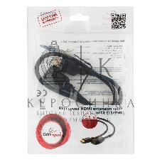 Кабель-удлинитель HDMI Cablexpert CC-HDMI4X-0.5M, 19M/19F, v2.0, позол.разъемы, экран, 0.5м, черный, пакет