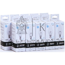 Лампа светодиодная Gauss Elementary 8Вт цок.: E14 свеча 220B 6500K св. свеч. бел. хол. C37 (упак.: 10 шт)