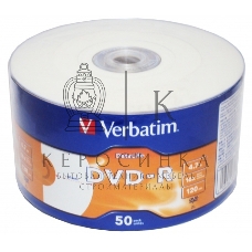 Диск DVD-R Verbatim 4,7 Gb 16x DataLife Inkjet Printable, Shrink, 50 шт (43793)