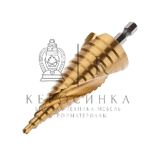 Сверло по металлу ступенчатое Kranz ТИТАН 4,0-32,0 мм 102 мм 65 HRC Р6М5 TiN