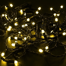 Гирлянда Neon-night Нить 10м, с эффектом мерцания, черный ПВХ, 24В, Желтый