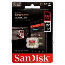 Флеш карта microSD 512Gb SanDisk microSDXC Class 10 UHS-I A2 C10 V30 U3 Extreme 190MB/s