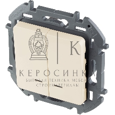 Выключатель 2-клавишный с подсветкой/индикацией 10AX 250 В слоновая кость