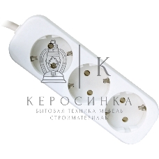 Удлинитель Defender E318 белый 1.8 м, 3 розетки 