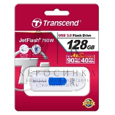Флешка USB Transcend Jetflash 790 (TS128GJF790W), 128Gb, USB 3.0, R/W 90/40, белый