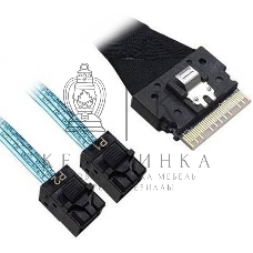 Кабель Broadcom 05-60003-00 Slimline SASx8 (SFF8654) -to- 2 SAS HD x4 (SFF8643)+ SFF9402, 1M