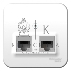 Розетка компьютерная 2-м ОП BLANCA RJ45 кат.5e изол. пласт. бел. SchE BLNIA045451