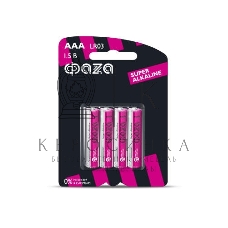 Элемент питания алкалиновый LR03 Super Alkaline BL-4 (уп.4шт) ФАZА 4895205000254, 1.5 В