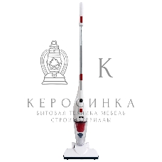 Пылесос вертикальный Domfy DSC-VC301 белый/красный, питание от сети, 120 Вт, уборка сухая, пылесборник 1.2 л