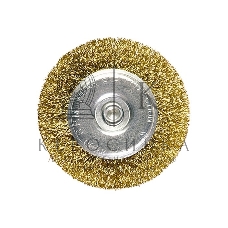 Щетка для дрели Matrix 50 мм, плоская со шпилькой, латунированная витая проволока