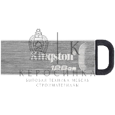 Флешка USB Kingston DataTraveler KYSON (DTKN/128 Gb), 128Gb, USB 3.2 Gen 1, R/W 200/60, серебристый/черный