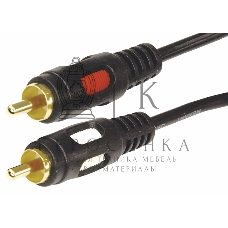 Шнур Rexant 2 RCA - 2 RCA, длина 1,5 м етра, черный (GOLD)