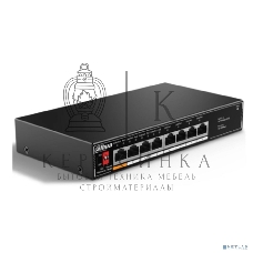 Коммутатор неуправляемый 8-портовый с РоЕ Dahua DH-SF1008LP, 4xRJ45 100Mb PoE, 4xRJ45 100Mb, суммарно 60Вт, коммутация 1.8 Гбит/с, MAC-таблица 2K, металл