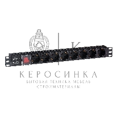 Блок розеток горизонтальный ExeGate ServerPro PDU-19H801 Al-8S-C14-SW, 19
