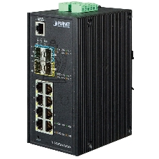Коммутатор индустриальный PoE IGS-5225-8P4S для монтажа в DIN-рейку IP30 Industrial L2+/L4 8-Port 1000T 802.3at PoE+ 4-port 100/1000X SFP Full Managed Switch (-40 to 75 C, dual redundant power input on 48~56VDC terminal block, DIDO, ERPS Ring Supported, 1