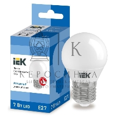 Лампа светодиодная ИЭК LLE-G45-7-230-65-E27 ECO G45 7Вт шар 230В 6500К E27