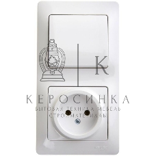 Блок комбинированный GLOSSA розетка + выкл. 1-кл. бел. SchE