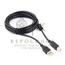 Кабель Gembird USB 2.0 PRO для соед. 3.0м AM/BM позол.конт., фер.кол., пакет