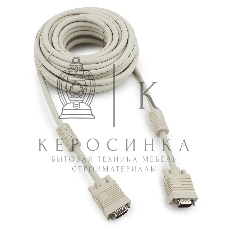 Кабель Gembird/Cablexpert VGA Premium, 15M/15M, 10м, серый, тройной экран, феррит.кольца