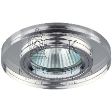 Светильник ЭРА DK7 CH/WH декор стекло круглый хром/зеркальный