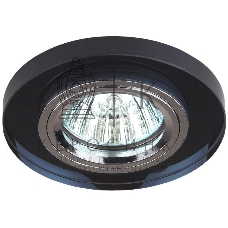 Светильник ЭРА DK7 CH/BK декор стекло круглый MR16 12В 50Вт хром/черный