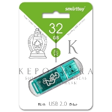 Флешка USB Smartbuy Glossy series Green (SB32GBGS-G), 32Gb, USB 2.0, R/W 25/15, зеленый
