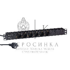 Блок розеток горизонтальный ExeGate ServerPro PDU-19H603 Al-6S-EU2.5, 19