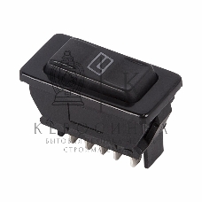 Выключатель (стеклоподъемника) Rexant клавишный 12V 20А (5с) (ON)-OFF-(ON) черный с подсветкой