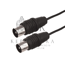 ВЧ кабель, ТВ гнездо - ТВ штекер, длина 25 метров, чeрный Rexant