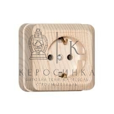 Розетка 1-м ОП Олимп 16А с заземл. сосна UNIVersal 5560902