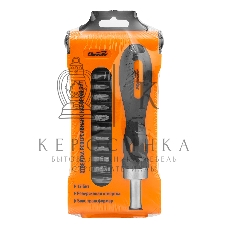 Отвертка реверсивная с набором бит, CrV, 12 шт. Sparta