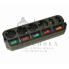 Сетевой удлинитель Most A16 3 м (6 розеток) черный (пакет ПЭ)