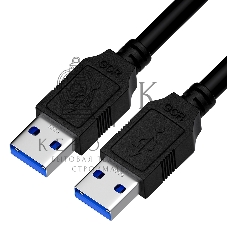 Кабель интерфейсный USB 3.0, 1.0m, AM/AM, черный, двойной экран, армированный, морозостойкий