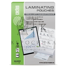 Пленка для ламинирования Cactus 60мкм A4 (100 шт) глянцевая 216x303 мм CS-LPGA460100