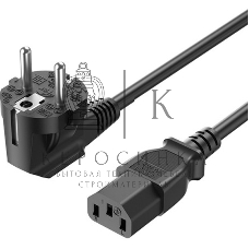 Кабель питания Vention C5, угловая вилка - 1.8м. Черный