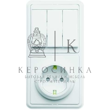 Блок Кунцево-Электро БКВР-036 Бэлла (3-кл. выкл. + евророзетка с защ. шторками) белый