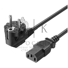 Кабель питания Vention C13, угловая вилка - 1.8м. Черный