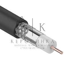 Кабель коаксиальный Rexant RG-6U, 75 Ом, CCS/Al/Al, 64%, бухта 100 м, черный OUTDOOR