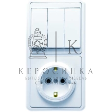 Блок Кунцево-Электро БКВР-033 Бэлла (3-кл. выкл. + розетка с заземл.) белый