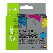 Картридж струйный Cactus CS-F6V18AE (123XL) многоцветный (330 стр., 18 мл) для HP DeskJet 1110/1111/1112/2130