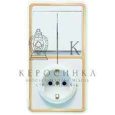 Блок Кунцево-Электро БКВР-032 Бэлла (2-кл. выкл. + розетка с заземл.) зол.