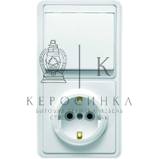 Блок Кунцево-Электро БКВР-031 Бэлла (1-кл. выкл. + розетка с заземл.) белый