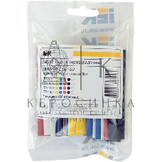 Набор трубок термоусадочных тонкостен. ТТУ 2/1; 4/2; 6/3; 8/4 (Ж; С; К; Ч; Б) 20х8см разноцвет. IEK UDRS-D2-D8-10-2