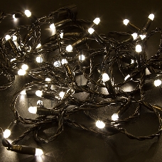 Гирлянда Neon-night Нить 10м, постоянное свечение, черный ПВХ, 24В, теплый белый