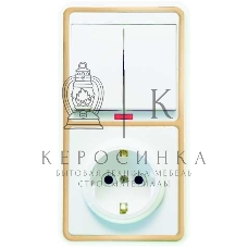 Блок Кунцево-Электро БКВР-055 Бэлла (2-кл. выкл. с инд. + розетка с заземл.) зол.