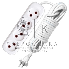 Удлинитель 4х5 м без заземл. 6А IP20 У6-766М ПВС 2х0.75 UNIVersal 766М-05