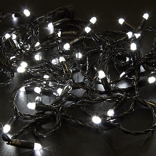 Гирлянда Neon-night Нить 10м, постоянное свечение, черный ПВХ, 24В, белый