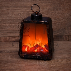 Светодиодный камин Neon-night Лофт с эффектом живого огня 17х10х24,5 см, 3хС (не в комплекте) и USB (в комплекте)